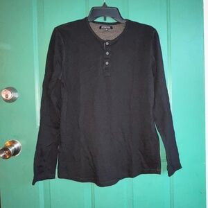 Hethcode size medium mens black Henley shirt